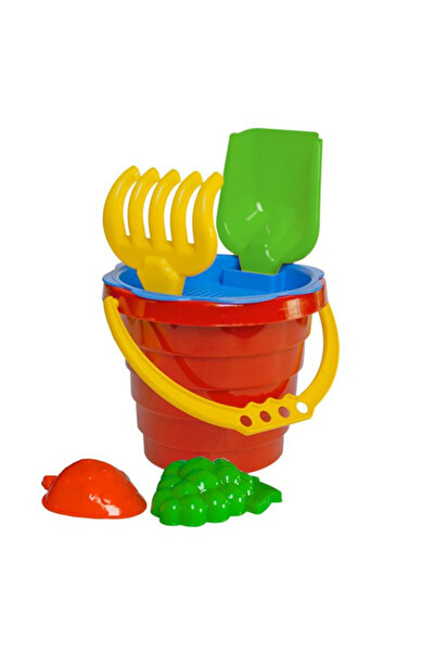 TechNokta Set de nisip TechnoK, găleată roșie cu accesorii