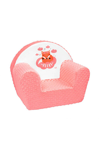 Evelise Παιδική πολυθρόνα αφρού, τύπωμα αλεπούς, για νεογέννητο, σομόν
