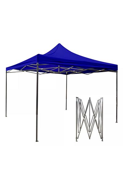 zola Cort pliabil 3 x 3 m, 3 pereti detasabili, structura otel, inaltime reglabila, impermeabil, albastru