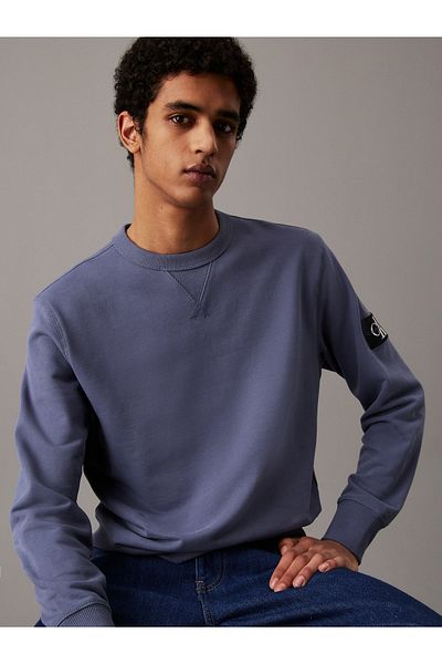 Calvin Klein Men Grisaille Badge Crew Neck Sweatshirt