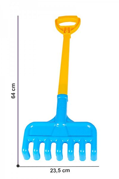 TechNokta Greblă din plastic, TechnoK, (3497) 64 cm, pentru nisip, albastră