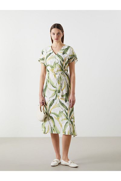 LC Waikiki Νέα σεζόν V Neck Floral Γυναικείο Φόρεμα - S5LN18Z8