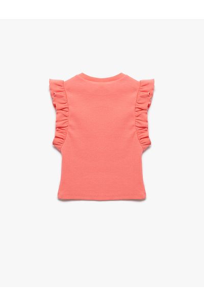 Koton Floral Embroidered Ruffled Sleeveless Crew Neck Camisole Tank Top