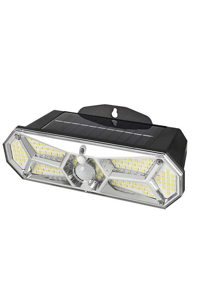 HOZRO Lampă solară de perete HOZRO cu senzor de mișcare, 126 LED-uri COB, panou solar, telecomandă