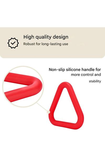 POWRX Weight Kettlebell Triangle, POWRX, silicone coated, 30.5 x 28 x 3.7 cm, 4.7 KG, Red