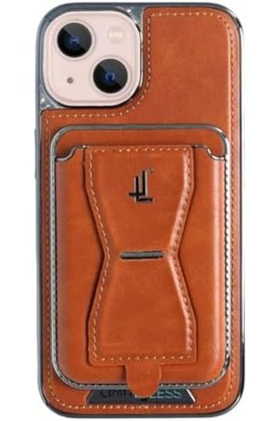 Limitless Leather Case for iPhone 14 with Detachable Card Holder and Stand, Back Protector Slim Fit,