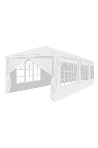 zola Garden pavilion tent for events, 4 sides, large windows, zipper, white, 3x9m