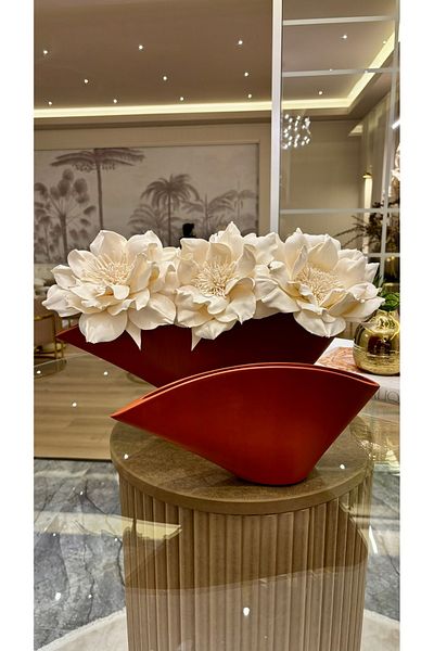 AstreHome Aurora Ceramic Decorative Vase Set - Brick Color