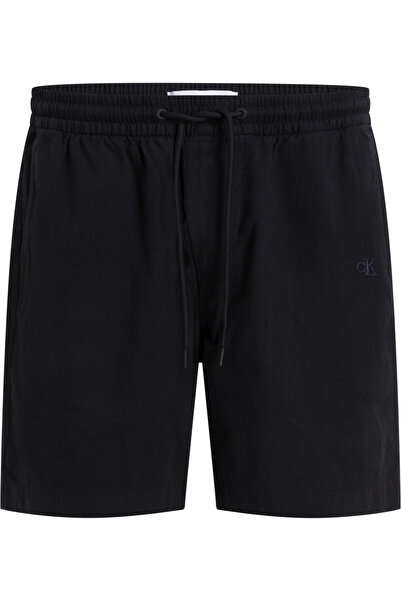 Calvin Klein شورت كالفن كلاين رجالي من القطن الأسود المزخرف