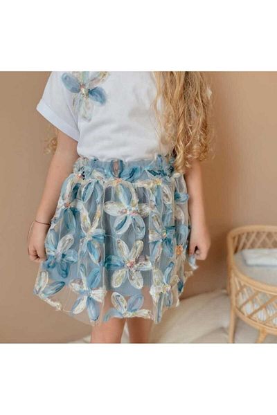 Dadiva Girl's Lily Model Short Sleeve Skirt Suit