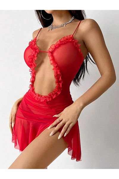 LUNİTA Mini Inner Showing Cross Cut Dress