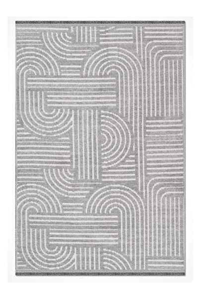 Halımax Crea Halı Rana 6115S Gri Yazlık Halı Kaydırmaz Taban Renkli Yıkanabilir Dokuma Kilim