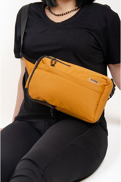 KAFF Mustard Color Water Resistant Fabric Unisex Bodybag Cross Shoulder Bag -1055