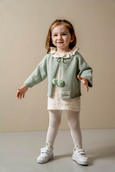 JNF kids Pompom Knitwear Vest Dress (with Pantyhose Gift)