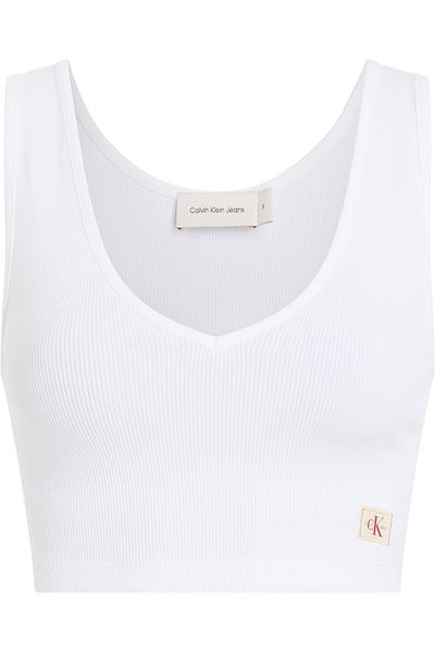 Calvin Klein Calvin Klein Women Brilliant White Ribbed Cotton Bralette Top