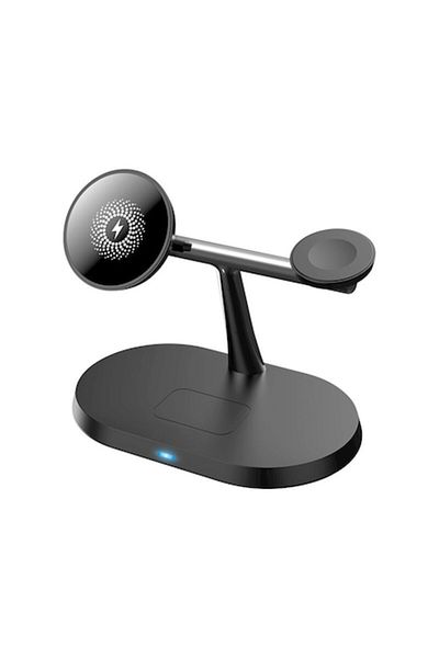 OEM Stație de încărcare wireless, 3 în 1, 15W, MagSafe, compatibilă cu iPhone, AirPods, Apple Watch, Andro