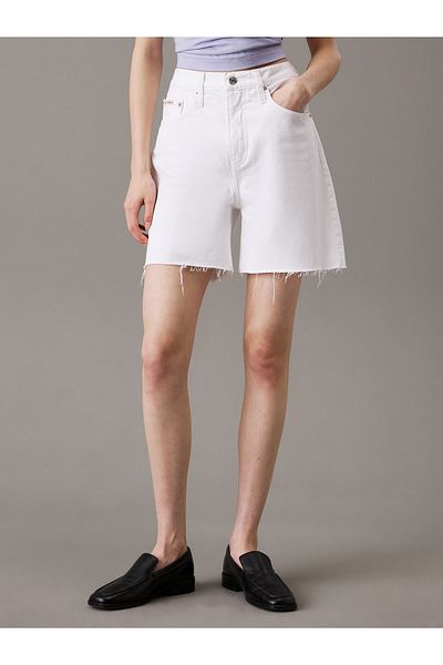 Calvin Klein Women Denim Light White Bermuda Shorts