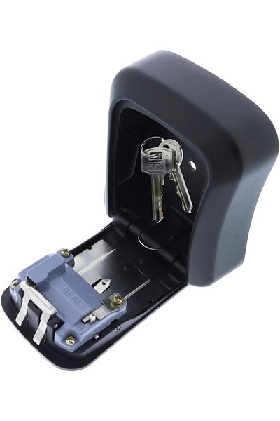 zola Seif pentru chei, cu cifru, rezistent la apa, montare pe perete, plastic, 11.7x9.5x4 cm, negru
