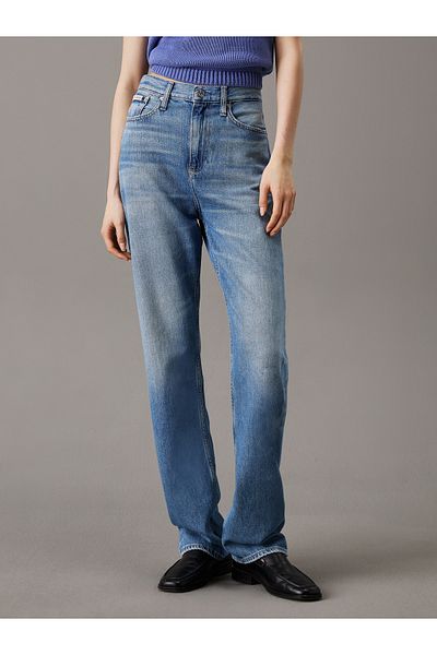 Calvin Klein Women Denim Medium Blue High Rise Straight Jeans