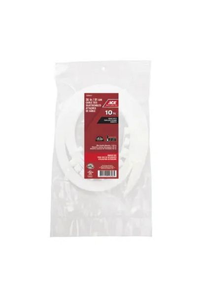 ACE Polypropylene Cable Tie Pack (91.44 cm, 10 Pc., White)