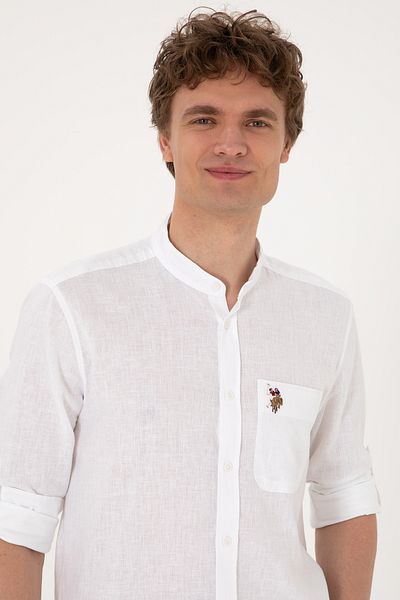 U.S. Polo Assn. Men's White Long Sleeve Shirt 50300215-Vr013