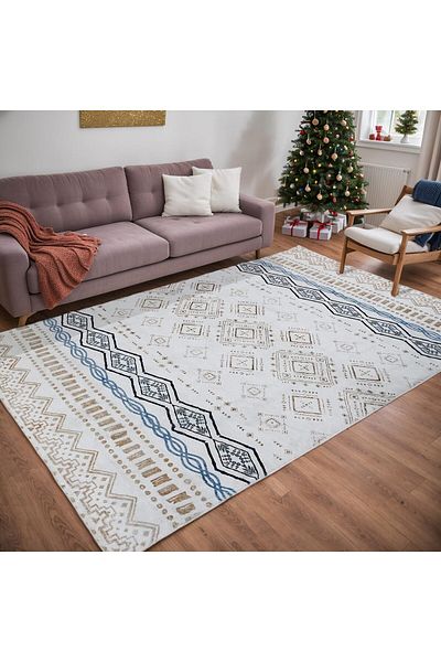 COOYA Bohemian rug 5x7, vintage Moroccan washable non-slip, super soft, suitable for living room, bedroom