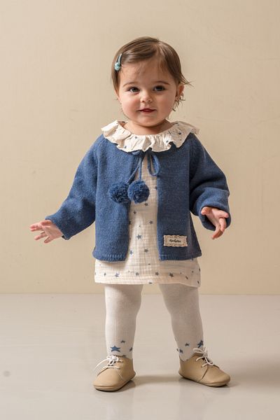 JNF kids Tricot Vest Dress with Pompom