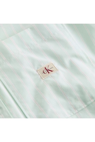 Calvin Klein Women Moonlight Jade Stripe Poplin Oversized Shirt