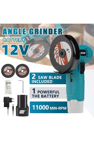 Hilda AB31 12V/3 Inch Lithium Electric Angle Grinder Mini Small Household Handheld Cutting Machine P