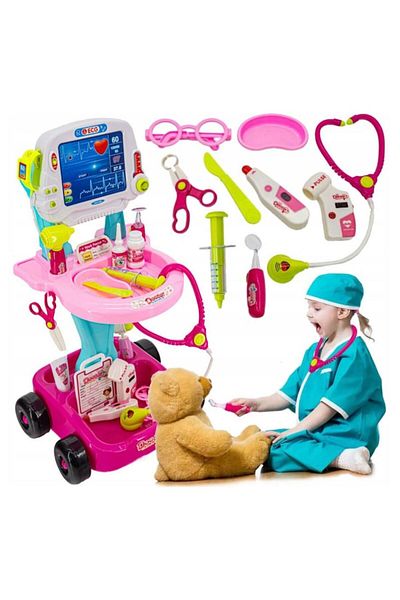 OEM Role-playing toy, doctor kit, MEDICAL KIT, 17 accessories included, portable, pink