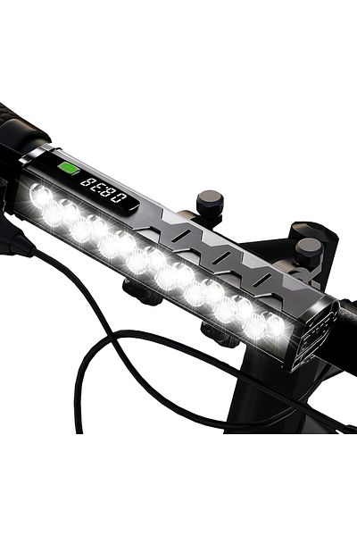 OEM Bicycle Front Light, 17 Built-in LEDs, Waterproof, External Battery Function, USB Charging