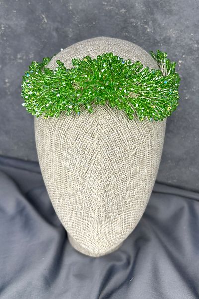 Hayalperest boncuk Diamira Beaded Dense Bridal Hair Accessory Grass Green