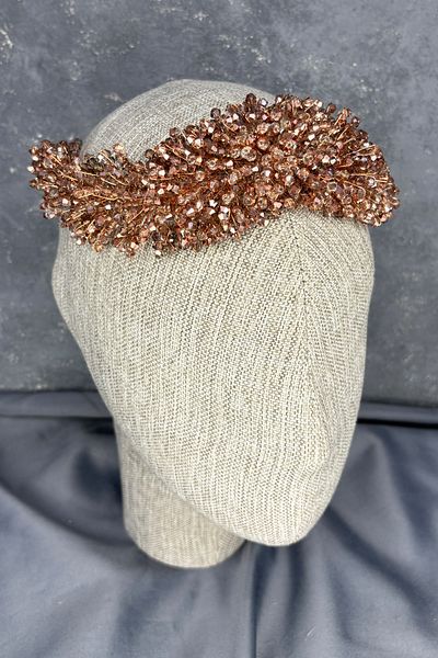 Hayalperest boncuk Diamira Sparkling Romantic Stone Bridal Accessory Copper