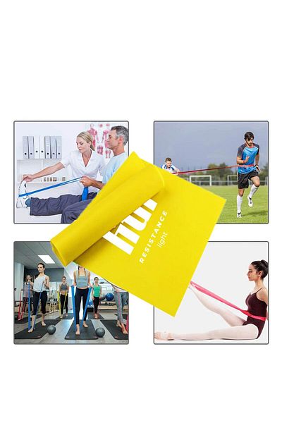 Fitli Bandă elastică pentru exerciții, rezistență 2-4 kg, 200x15 cm, galbenă