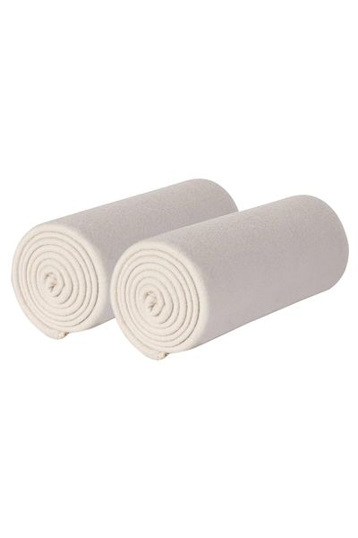 Dormitio Set of 2 fleece blankets, narrow edge, overlock stitch, 127x152 cm, 100% polyester, 180gsm, White