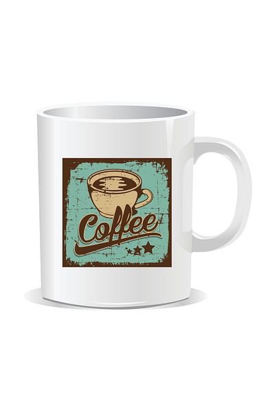 OEM Personalized coffee mug, Retro Coffee - White interior