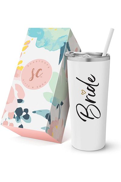 SassyCups Termos de călătorie pentru mirese, SassyCups, alb, oțel inoxidabil, 625 ml