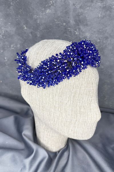 Hayalperest boncuk Diamira Beaded Intense Bridal Hair Accessory Saks Blue