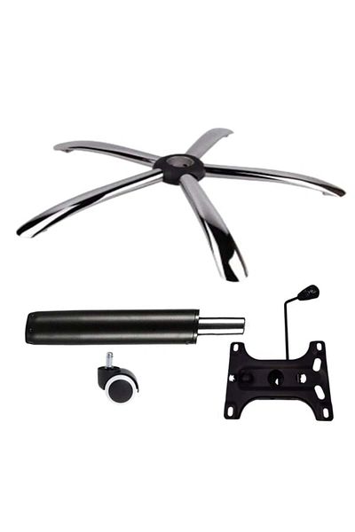 Depox Set de plăci de echilibru metalice 20 cm x 15, bază 60 cm, cilindru universal cu rolă și piston, scaune de birou
