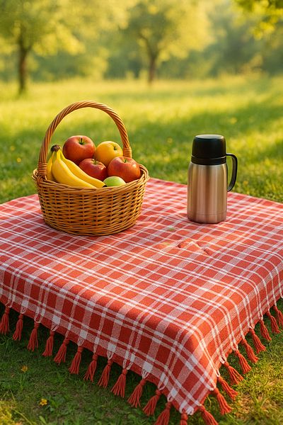 cs ilkim Red Multi-Purpose Table Cloth Picnic Cover 150 X 150 cm