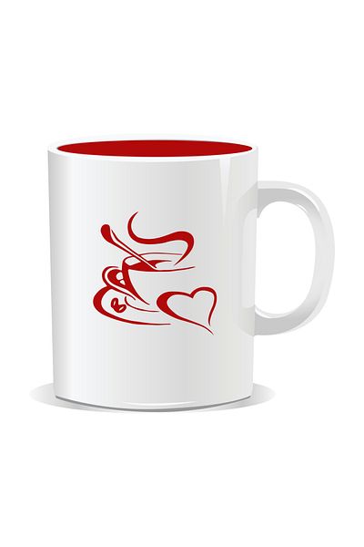 OEM Personalized coffee mug, coffee cup with heart - red interior