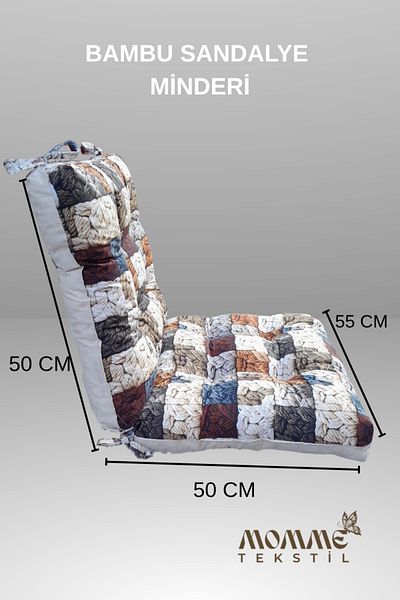 MoMMe Chair Cushion Bamboo Chair Cushion 5D Printed Fabric 50X55 cm