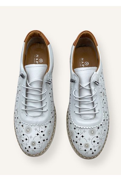 N Napa Shoe White Color Orthopedic Sole Genuine Leather Women's Shoes