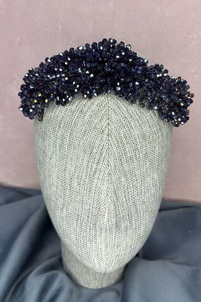 Hayalperest boncuk Accesoriu pentru păr de mireasă dens cu margele Diamira Liliac închis