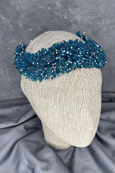 Hayalperest boncuk Diamira Beaded Dense Bridal Hair Accessory Turquoise