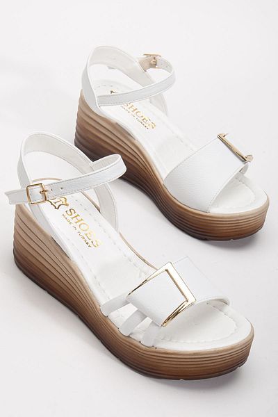 Hayalimdeki Ayakkabı Women's White Skin Daily Orthopedic Sole Sandals