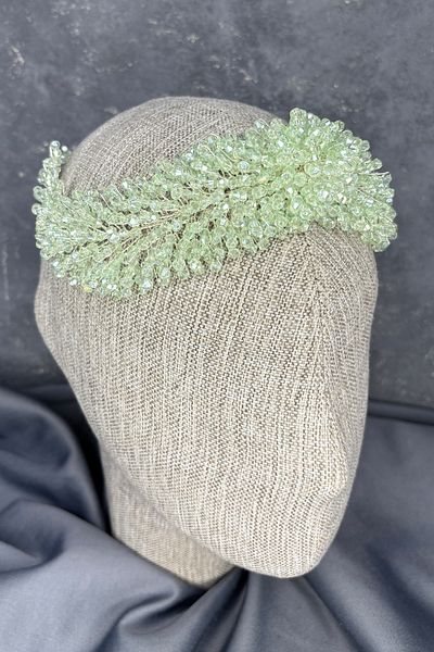 Hayalperest boncuk Diamira Sparkling Romantic Stone Bridal Accessory Mint Green