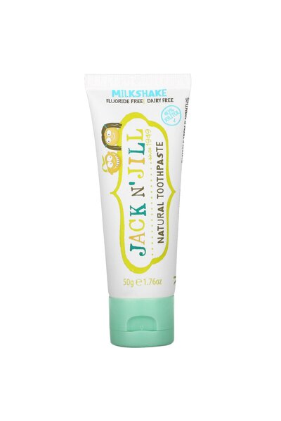 Jack N'Jill Pasta de dinti copii fara fluor, 6+ luni, Milkshake, homeopata, s...