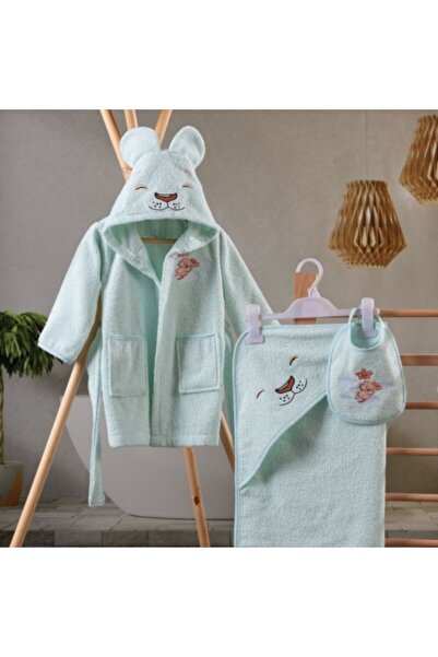 Cotton Box Set baie bebe halat, prosop și bavețică, Cotton Box, Aslan