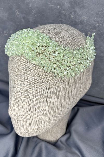 Hayalperest boncuk Diamira Sparkling Romantic Stone Bridal Accessory Mint Green